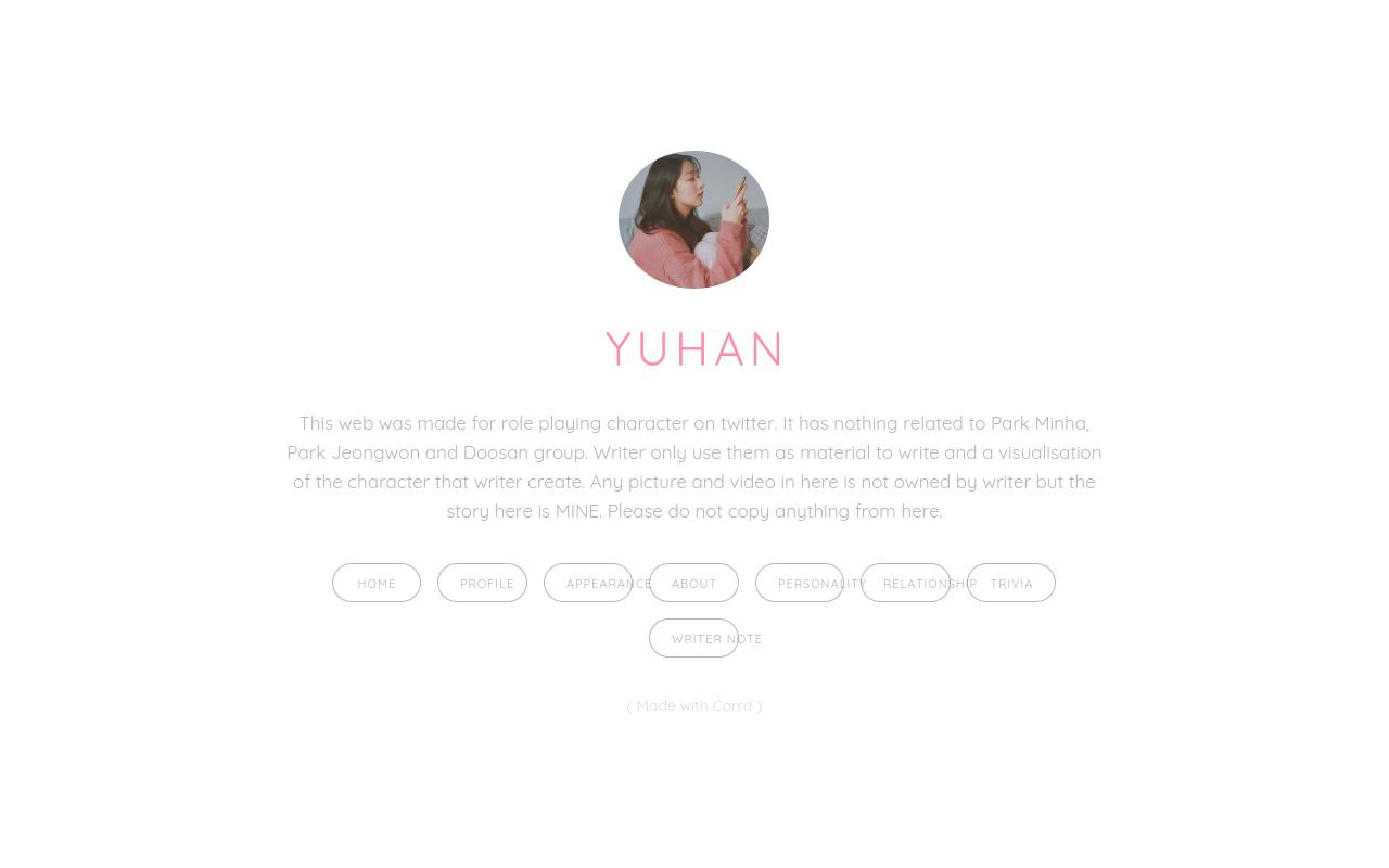 Carrd profile picture for @yuhan